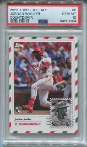 2023 Jordan Walker Topps Holiday COUNTDOWN ROOKIE RC PSA 10 #8 St. Louis Cardinals 1104
