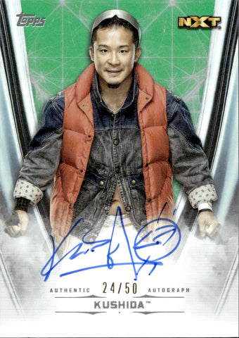 2020 Kushida Topps WWE Undisputed GREEN AUTO 24/50 AUTOGRAPH #A-KU NXT