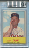 1963 Harry Craft Topps BAS AUTHENTIC AUTO AUTOGRAPH #491 Houston Colt .45s 5290