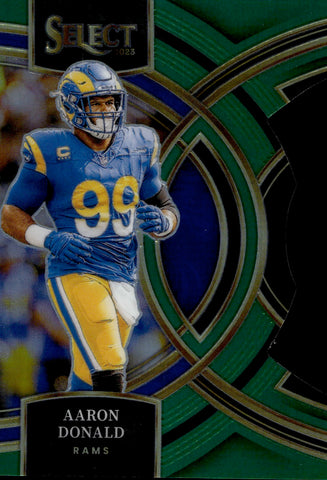 2023 Aaron Donald Panini Select EMERALD GREEN PREMIER LEVEL DIE CUT 5/5 #113 Los Angeles Rams