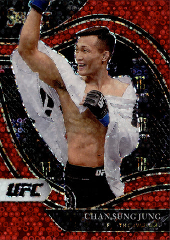 2021 Chan Sung Jung Panini Select UFC RED DISCO OCTAGONSIDE 100/199 #220 Featherweight