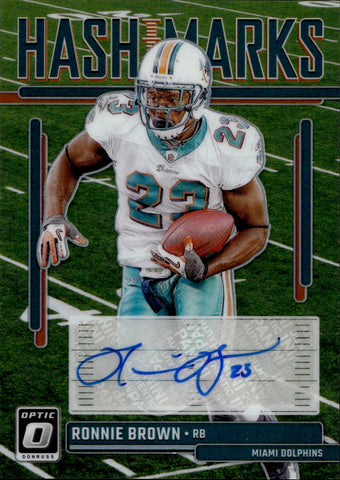 2023 Ronnie Brown Donruss Optic HASH MARKS AUTO AUTOGRAPH #HM-42 Miami Dolphins