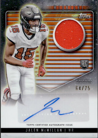 2024 Jalen McMillan Topps Midnight ROOKIE JERSEY AUTO 64/75 AUTOGRAPH RELIC #RJA-JM Tampa Bay Buccaneers