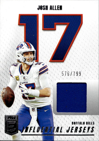 2025 Josh Allen Donruss Elite INFLUENTIAL JERSEY 576/799 RELIC #IJ-JAN Buffalo Bills