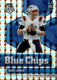2021 Mac Jones Panini Mosaic BLUE CHIPS PRIZM ROOKIE RC #5 New England Patriots