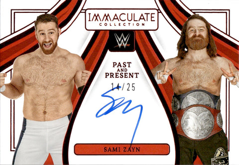 2023 Sami Zayn Panini Immaculate Collection RUBY RED PAST & PRESENT AUTO 14/25 AUTOGRAPH #PP-SZN Monday Night Raw