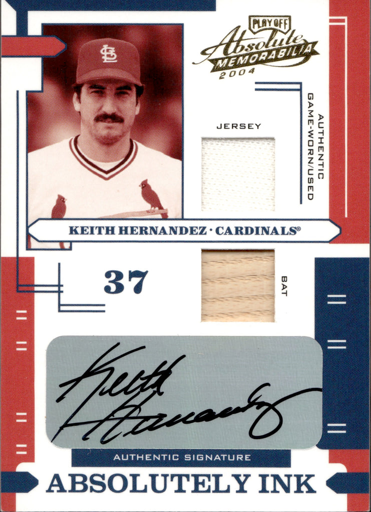 2004 Keith Hernandez Playoff Absolute ABSOLUTELY INK JERSEY BAT AUTO 0