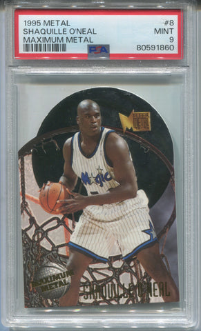 1995-96 Shaquille O'Neal Skybox Metal MAXIMUM METAL PSA 9 #8 Orlando Magic 1860