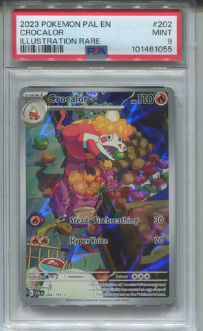 2023 Crocalor Pokemon Paldean Fates EN ILLUSTRATION RARE PSA 9 #202 1055
