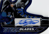 2025 Teemu Selanne Leaf Metal Legends Hockey STEEL BLADES DIE CUT BLUE SHIMMER AUTO 3/8 AUTOGRAPH #SB-TS1 Anaheim Ducks
