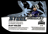 2025 Olaf Kolzig Leaf Metal PLATINUM BLUE PRIZMATIC STEEL BLADES AUTO 1/4 AUTOGRAPH #SB-OK1 Washington Capitals
