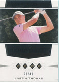2021 Justin Thomas Upper Deck Black Diamond QUAD DIAMOND RELIC ROOKIE 31/49 RC #BDR-JT PGA