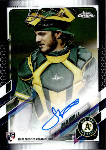 2021 Jonah Heim Topps Chrome ROOKIE AUTO AUTOGRAPH RC #RA-JH Oakland A's