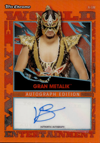 2021 Gran Metalik Topps Chrome Slam Attax WWE ORANGE REFRACTOR AUTO 05/25 AUTOGRAPH #A-GM Monday Night Raw
