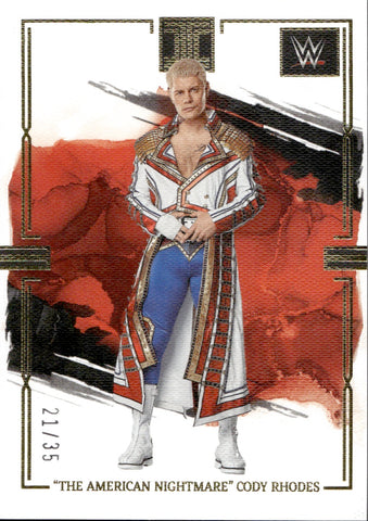 2023 "The American Nightmare" Cody Rhodes Panini Impeccable GOLD 21/35 #40 Monday Night Raw