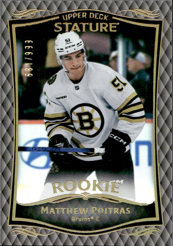 2023-24 Matthew Poitras Upper Deck Stature ROOKIE RC 681/999 #41 Boston Bruins