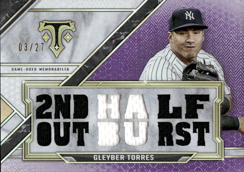 2021 Gleyber Torres Topps Triple Threads AMETHYST JERSEY 03/27 RELIC #TTR-GT2 New York Yankees