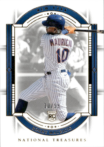 2024 Ronny Mauricio Panini National Treasures ROOKIE JERSEY NUMBER 10/99 RC #10 New York Mets