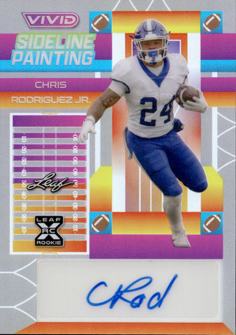 2023 Chris Rodriguez Jr. Leaf Vivid SIDELINE PAINTING ROOKIE AUTO 7/9 AUTOGRAPH RC #SP-CRJ Washington Commanders