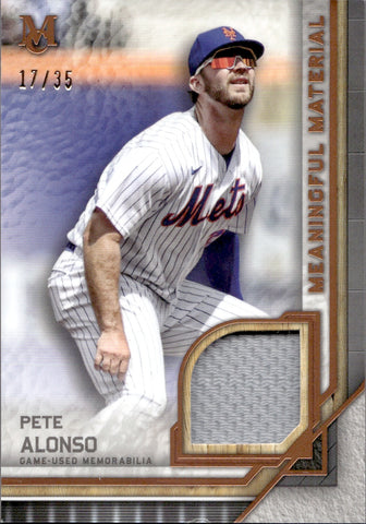 2023 Pete Alonso Topps Museum Collection MEANINGFUL MATERIAL JERSEY 17/35 RELIC #MMR-PA New York Mets