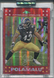 2007 Troy Polamalu Topps Chrome RED REFRACTOR 135/139 #TC147 Pittsburgh Steelers HOF *Case Scratches*