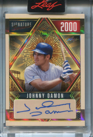 2025 Johnny Damon Leaf Seasons in The Sun GOLD FOIL SIGNATURE SERIES AUTO 33/35 AUTOGRAPH #SSE-JD1 New York Yankees