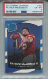 2017 Patrick Mahomes II Panini Donruss RATED ROOKIE RC PSA 6 #327 Kansas City Chiefs 5054