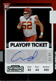 2021 Creed Humphery Panini Contenders ROOKIE PLAYOFF TICKET AUTO 69/99 AUTOGRAPH RC #168 Kansas City Chiefs