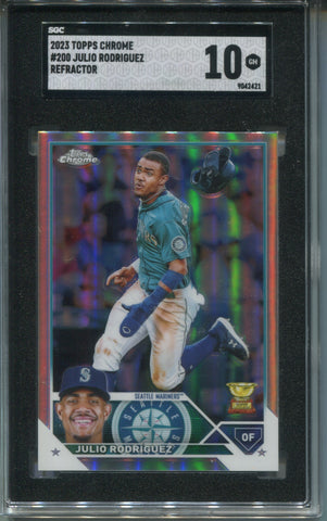 2023 Julio Rodriguez Topps Chrome REFRACTOR ROOKIE RC SGC 10 #200 Seattle Mariners 2421