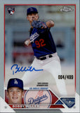 2023 Bobby Miller Topps Chrome REFRACTOR ROOKIE AUTO 4/499 Los Angeles Dodgers #RA-BM
