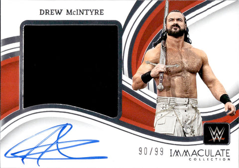 2023 Drew McIntyre Panini Immaculate WWE JUMBO SHIRT AUTO 90/99 AUTOGRAPH RELIC #PM-DMI Monday Night Raw