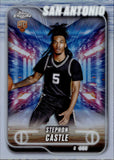 2024-25 Stephon Castle Topps Chrome REFRACTOR ROOKIE RC #122 San Antonio Spurs