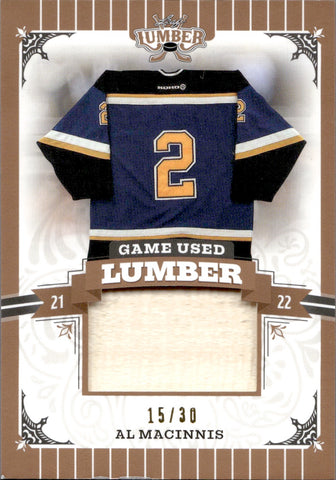 2022 Al MacInnis Leaf Lumber GAME USED LUMBER STICK 15/30 RELIC #GUL-AMI St. Louis Blues HOF