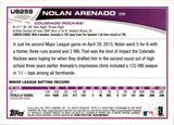 2013 Nolan Arenado Topps Update Series ROOKIE RC #US259 Colorado Rockies 3