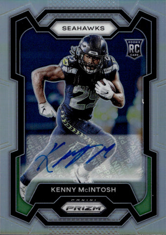 2023 Kenny Mcintosh Panini Prizm SILVER ROOKIE AUTO Seattle Seahawks #391