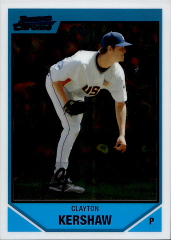 2007 Clayton Kershaw Bowman Chrome Draft Picks & Prospects ROOKIE RC #BDPP77 Los Angeles Dodgers 1