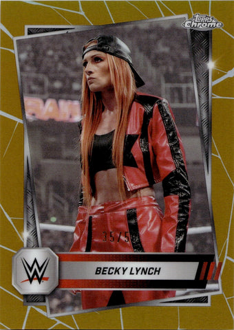 2025 Becky Lynch Topps Chrome WWE GOLD REFRACTOR 35/50 #133 Monday Night Raw
