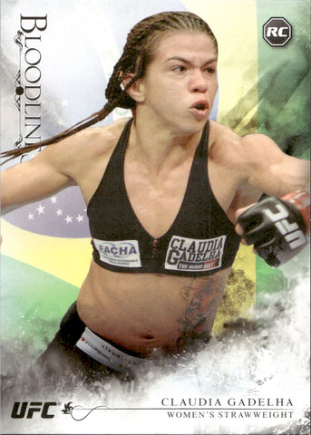 2014 Claudia Gadelha Topps Bloodlines FLAG ROOKIE 086/148 #54 Strawweight