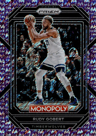 2022-23 Rudy Gobert Panini Prizm Monopoly PURPLE MONEY SHIMMER 14/50 Minnesota Timberwolves #54