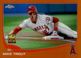 2013 Mike Trout Topps Chrome SLIDING RETAIL ORANGE REFRACTOR #1 Anaheim Angels