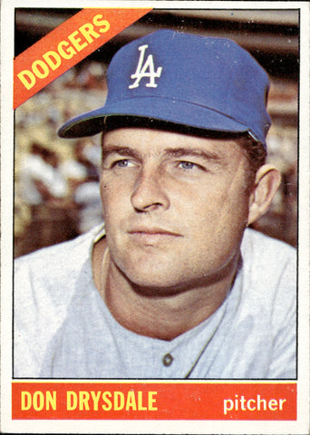 1966 Don Drysdale Topps #430 Los Angeles Dodgers BV $80 2