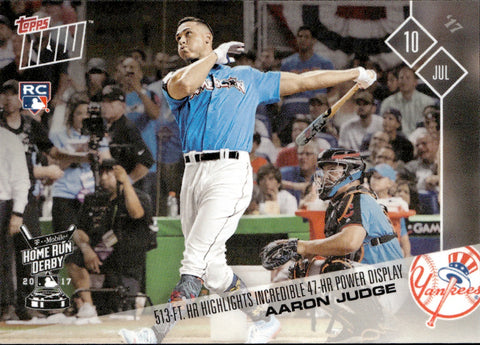 2017 Aaron Judge Topps Now HOME RUN DERBY ROOKIE RC #345 New York Yankees