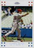 2007 Chase Utley Topps Chrome WHITE REFRACTOR 150/660 #131 Philadelphia Phillies