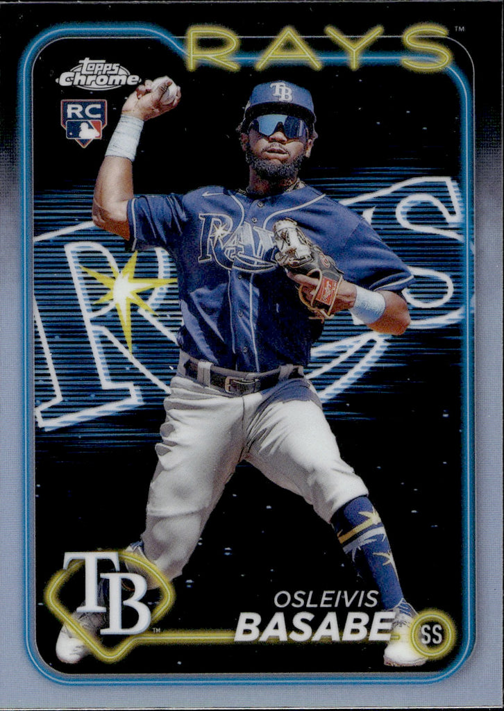 Basabe Rays 2024 Osleivis Basabe Topps Chrome ROOKIE LIGHTBOARD LOGO REFRACTOR RC