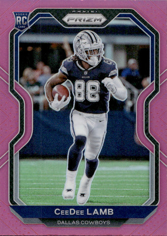 2020 CeeDee Lamb Panini Prizm ROOKIE HOLO PINK RC #334 Dallas Cowboys