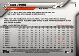 2020 Mike Trout Topps Series 1 SP VARIATION #1 Anaheim Angels