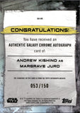 2022 Topps Star Wars Chrome Galaxy Autograph Andrew Kishino as Margrave Juro #GA-AK AUTO BLUE REFRACTOR 053/150