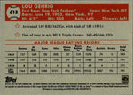 2021 Lou Gehrig Topps Chrome Platinum Anniversary AQUA WAVE REFRACTOR #613 New York Yankees HOF