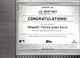 2023 J.D. Martinez Topps Museum Collection PRIMARY PIECES QUAD BAT JERSEY 63/75 RELIC #SPPQR-JM Boston Red Sox