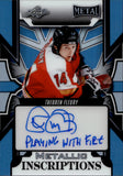 2025 Theoren Fleury Leaf Legends PLATINUM BLUE METALLIC INSCRIPTIONS AUTO 2/4 AUTOGRAPH #MI-TF1 Calgary Flames